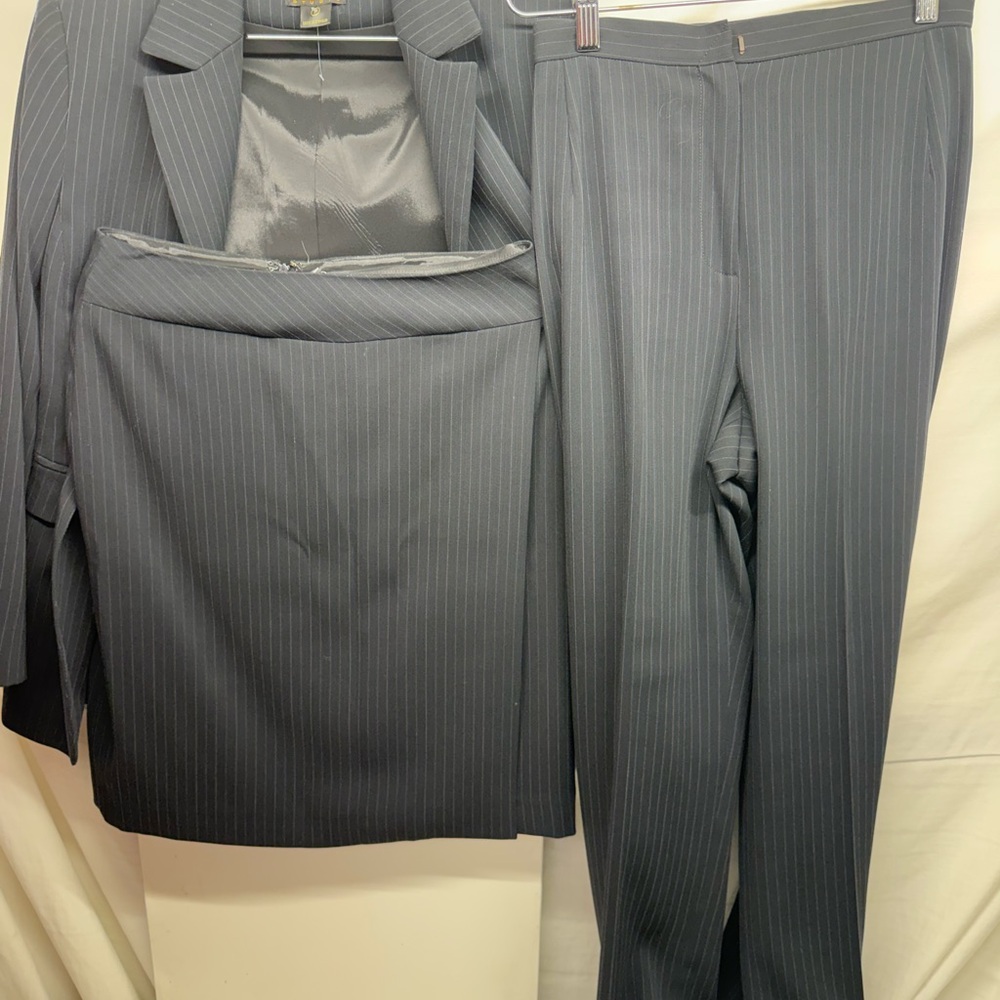 Elegant Charcoal Pinstripe Women's Suit